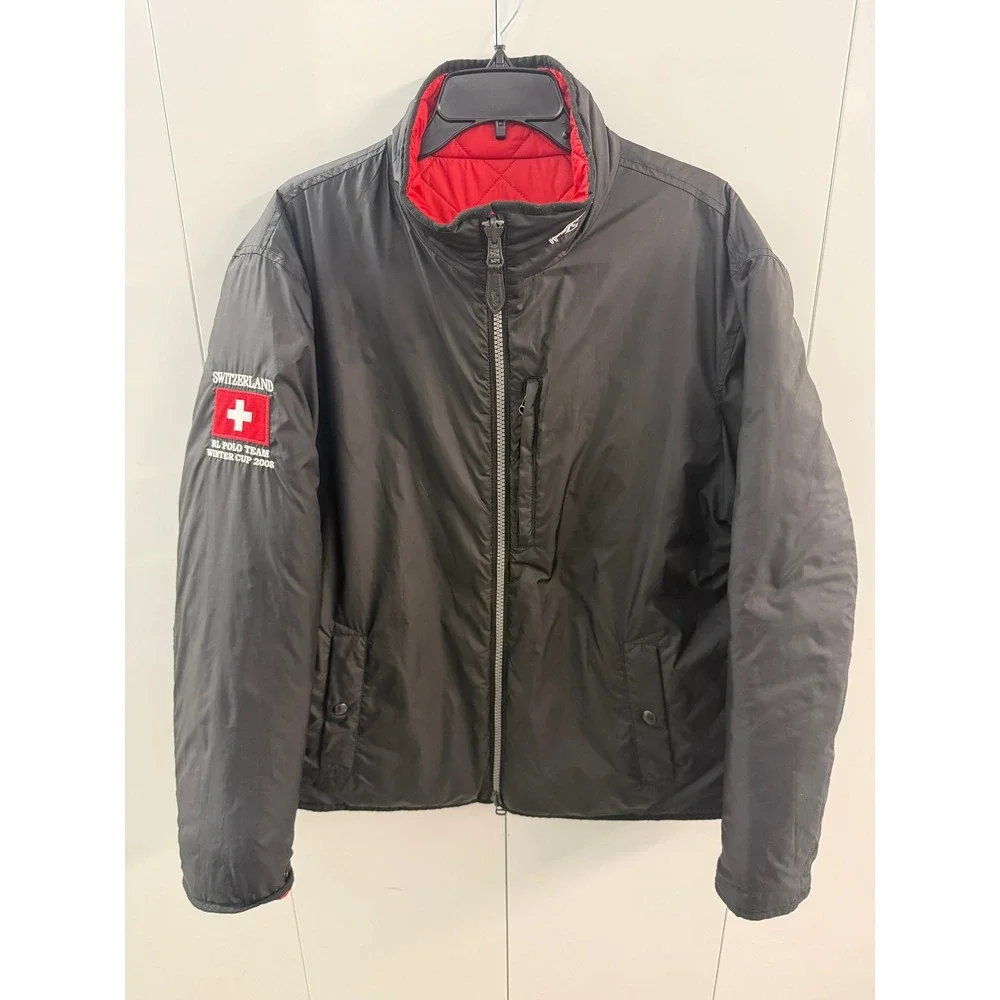Polo Ralph Lauren Reversible Quilted Jacket Switzerland Winter Cup 2008 Red XL